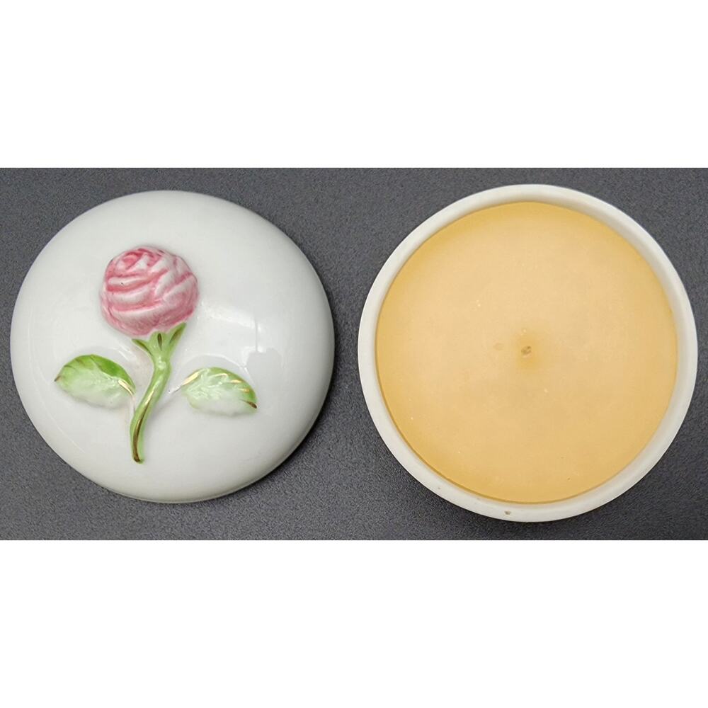 Orient Express Japan Elizabeth Arden Porcelain Rose Candle w/ Lid Vintage